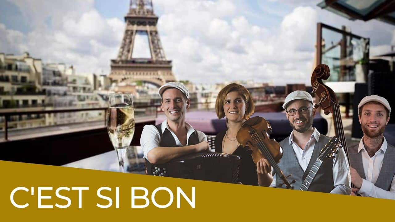 vignette C'est Si Bon par un groupe de jazz manouche avec accordéon